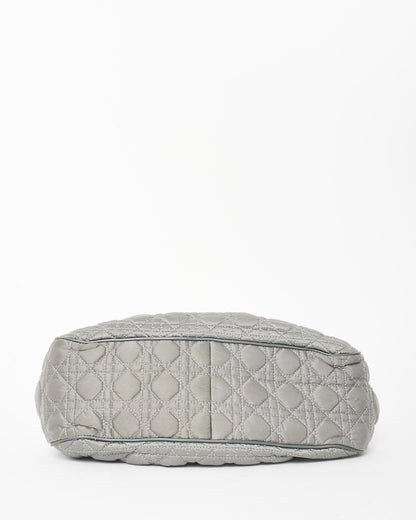 Dior Vintage Grey Cannage Satin Charming Doctor Bag
