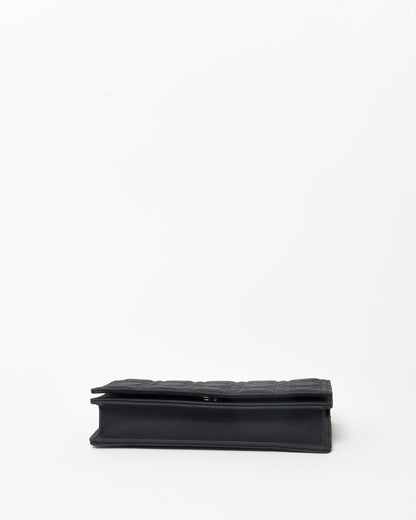 Dior So Black Ultra Matte Leather Cannage Wallet On Chain W/Out Charms