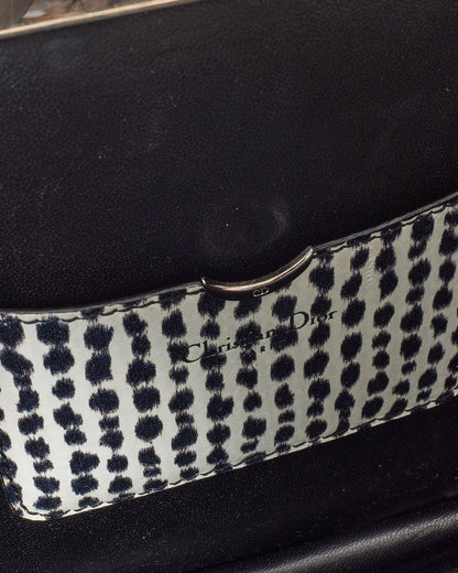 Dior Vintage Black & White Animal Print Snakeskin Clutch