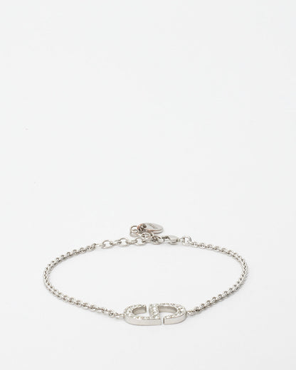 Dior Silver & Pavé Rhinestone Petit CD Bracelet