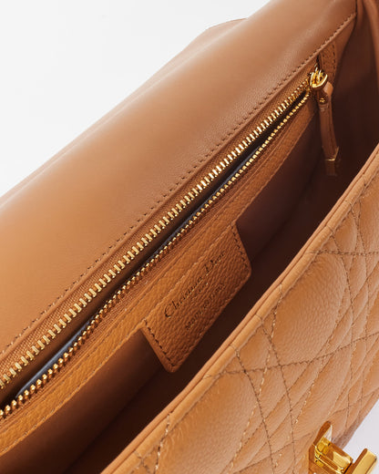 Dior Caramel Brown Cannage Leather Medium Caro Bag