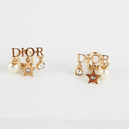 Dior Gold Logo Clip On Earrings Costume Jewellery
