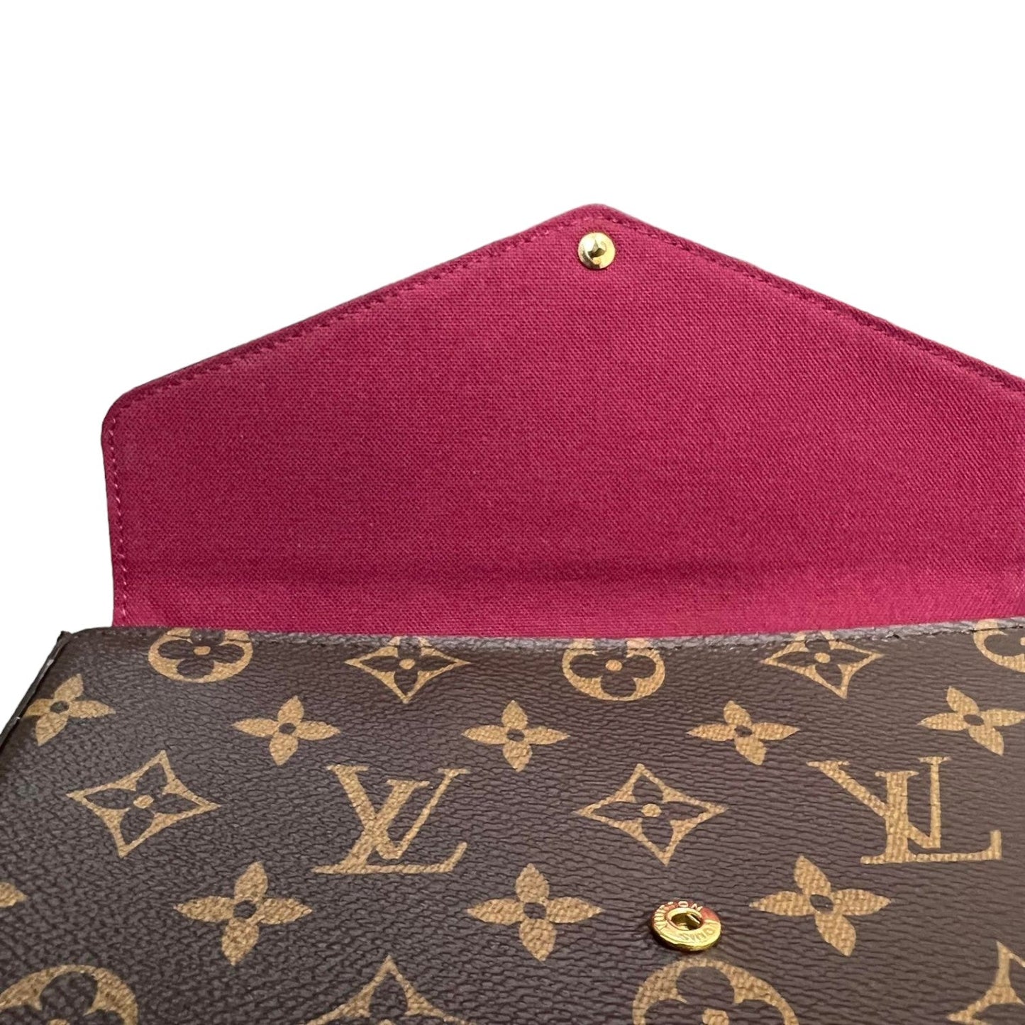 Louis-Vuitton Chain Wallet Monogram Pochette Felicie Brown GHW