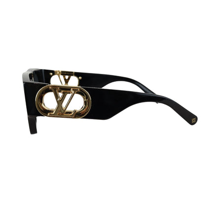 Louis-Vuitton LV Link Square Sunglasses Acetate Black GHW