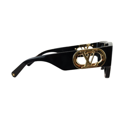 Louis-Vuitton LV Link Square Sunglasses Acetate Black GHW