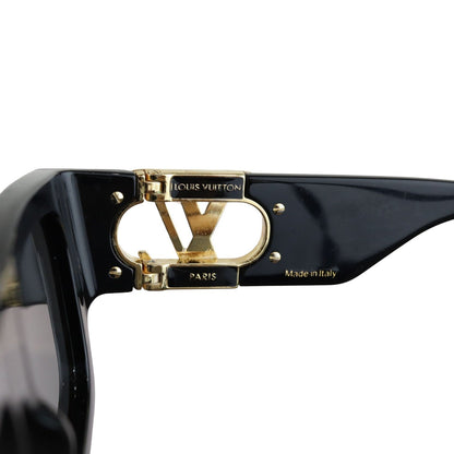 Louis-Vuitton LV Link Square Sunglasses Acetate Black GHW