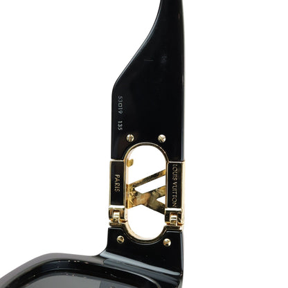 Louis-Vuitton LV Link Square Sunglasses Acetate Black GHW