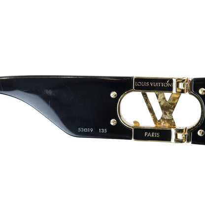 Louis-Vuitton LV Link Square Sunglasses Acetate Black GHW