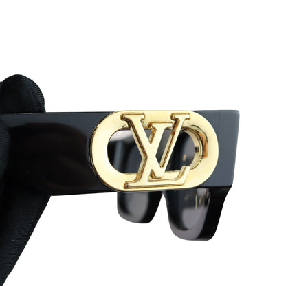 Louis-Vuitton LV Link Square Sunglasses Acetate Black GHW