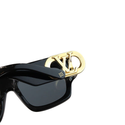 Louis-Vuitton LV Link Square Sunglasses Acetate Black GHW