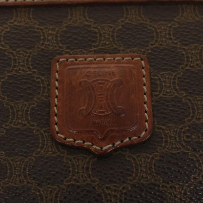 Celine Macadam Canvas Clutch Bag PVC Leather Brown  ac1846