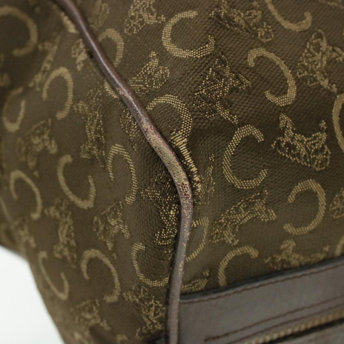 Celine C Macadam Horse Carriage Canvas Hand Bag Brown  ar2957