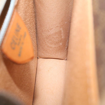 Celine Macadam Canvas Hand Bag PVC Leather Brown  ar6568