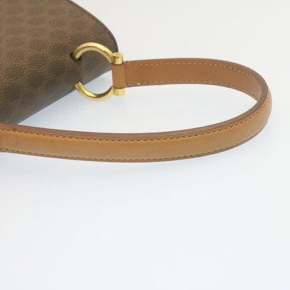 Celine Macadam Canvas Hand Bag PVC Leather Brown  ar6568