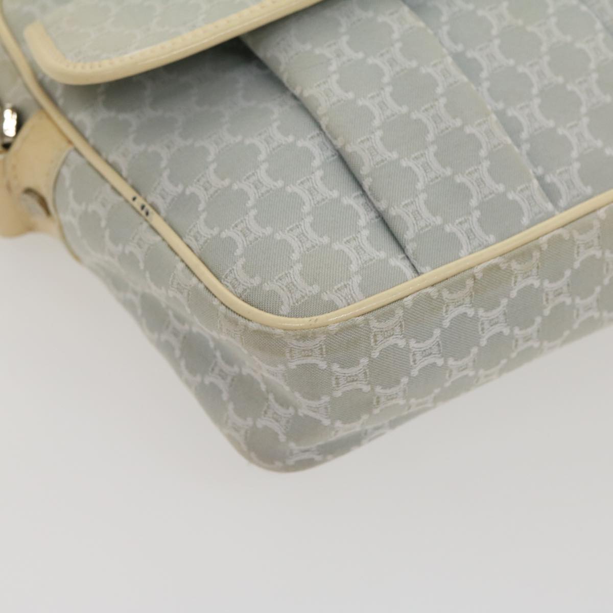 Celine Macadam Canvas Shoulder Bag Light Blue  ar7070