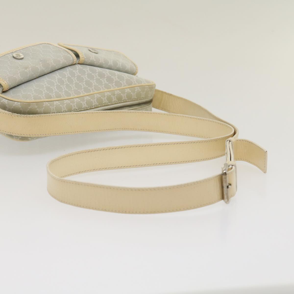Celine Macadam Canvas Shoulder Bag Light Blue  ar7070