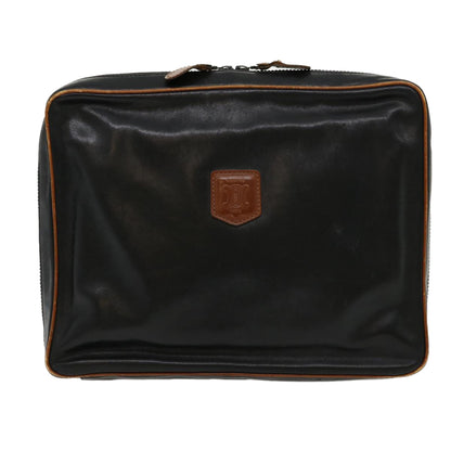 Celine Clutch Bag Leather Black  ar7220