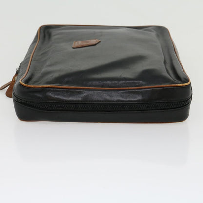 Celine Clutch Bag Leather Black  ar7220