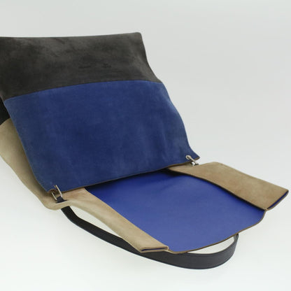 Celine Shoulder Bag Suede Beige Blue black  ar8501