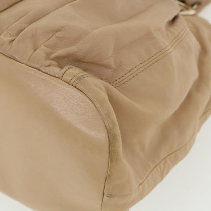 Celine Shoulder Bag Leather Beige  ar8683
