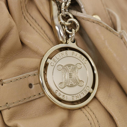 Celine Shoulder Bag Leather Beige  ar8683