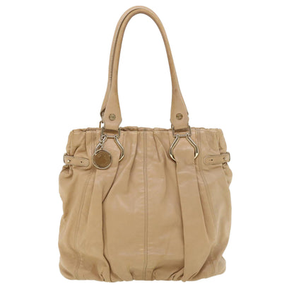 Celine Shoulder Bag Leather Beige  ar8683