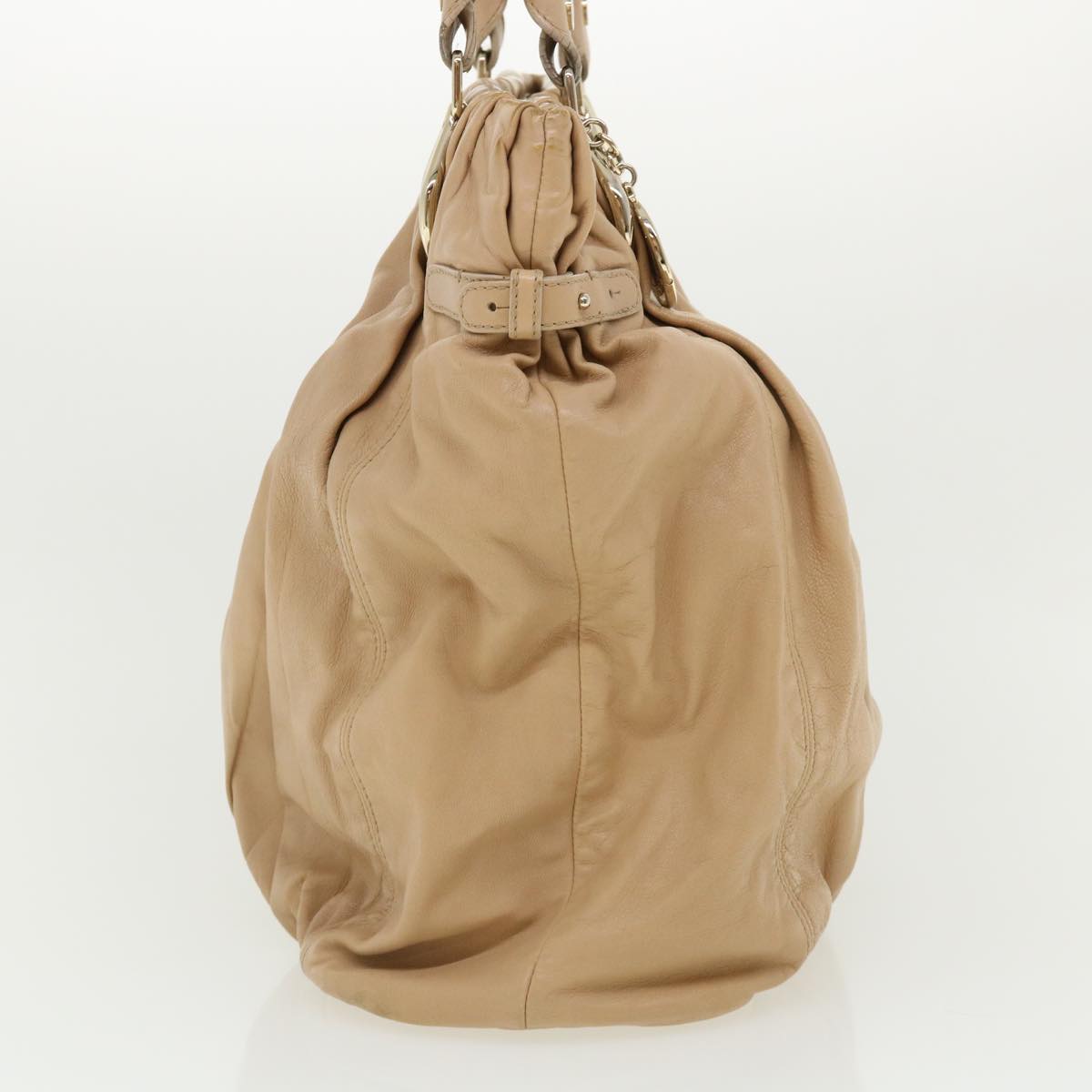Celine Shoulder Bag Leather Beige  ar8683