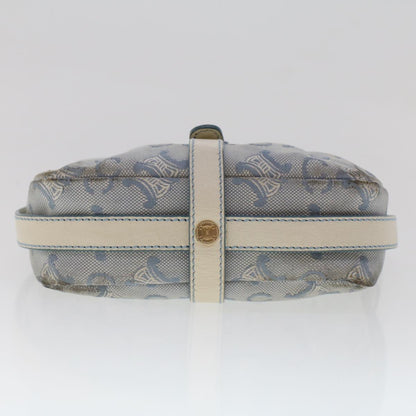 Celine C Macadam Canvas Shoulder Bag Leather Blue  ar9834