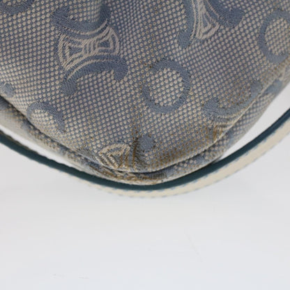 Celine C Macadam Canvas Shoulder Bag Leather Blue  ar9834