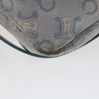 Celine C Macadam Canvas Shoulder Bag Leather Blue  ar9834