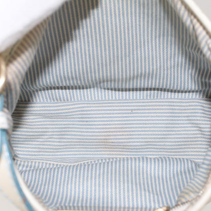 Celine C Macadam Canvas Shoulder Bag Leather Blue  ar9834