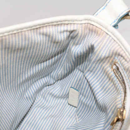 Celine C Macadam Canvas Shoulder Bag Leather Blue  ar9834