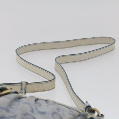 Celine C Macadam Canvas Shoulder Bag Leather Blue  ar9834