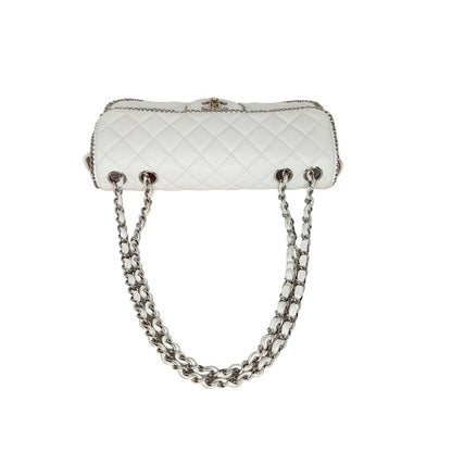 Chanel White Quilted Madison East-West Chain Flap
