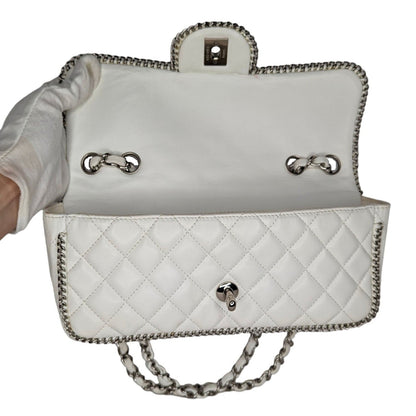 Chanel White Quilted Madison East-West Chain Flap
