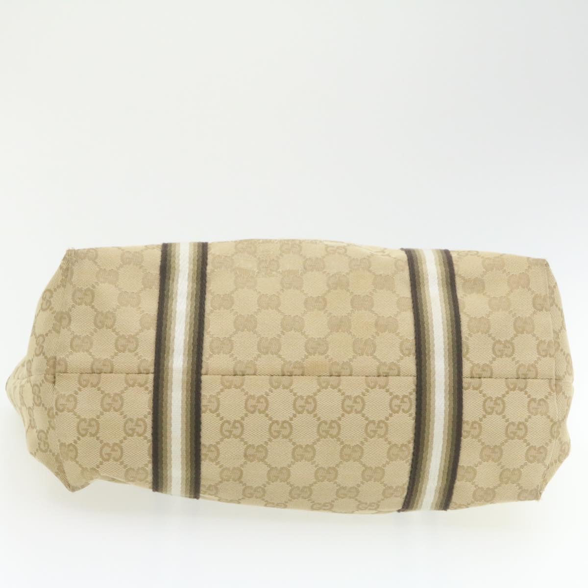 GUCCI Sherry Line GG Canvas Tote Bag Canvas Beige Gold Brown 139260  am626g