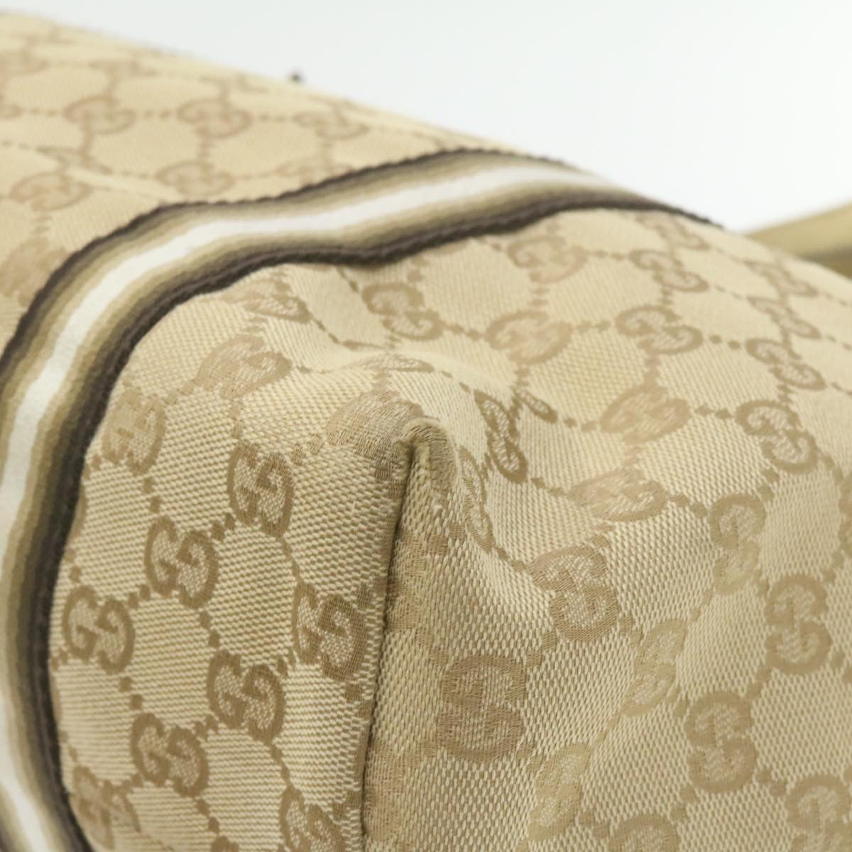 GUCCI Sherry Line GG Canvas Tote Bag Canvas Beige Gold Brown 139260  am626g