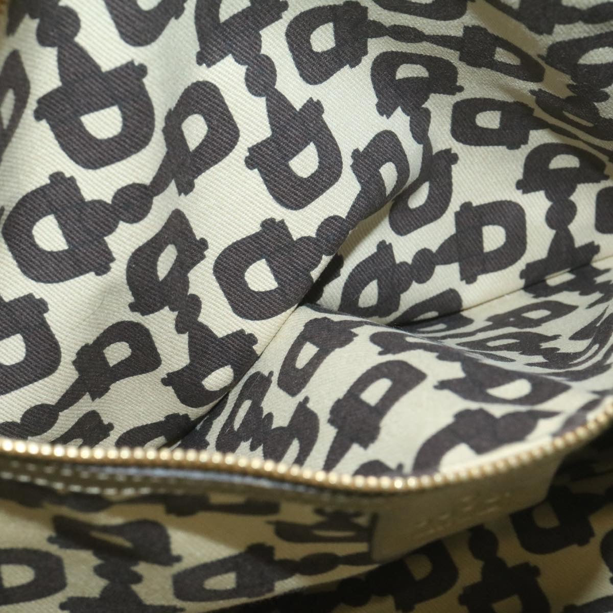 GUCCI Sherry Line GG Canvas Tote Bag Canvas Beige Gold Brown 139260  am626g