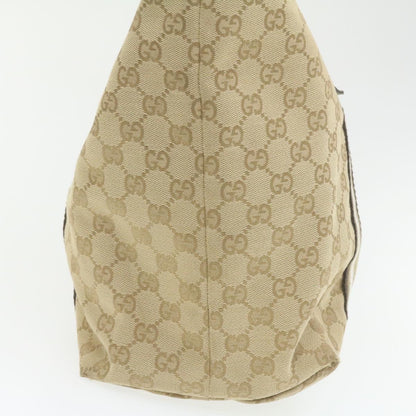 GUCCI Sherry Line GG Canvas Tote Bag Canvas Beige Gold Brown 139260  am626g