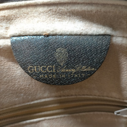 Gucci Vintage Sherry Line Brown PVC Shoulder Bag