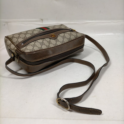 Gucci Vintage Sherry Line Brown PVC Shoulder Bag