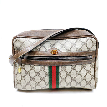 Gucci Vintage Sherry Line Brown PVC Shoulder Bag