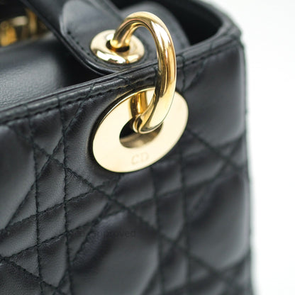 Christian Dior Lambskin My ABCDior Lady Dior Black Gold Hardware