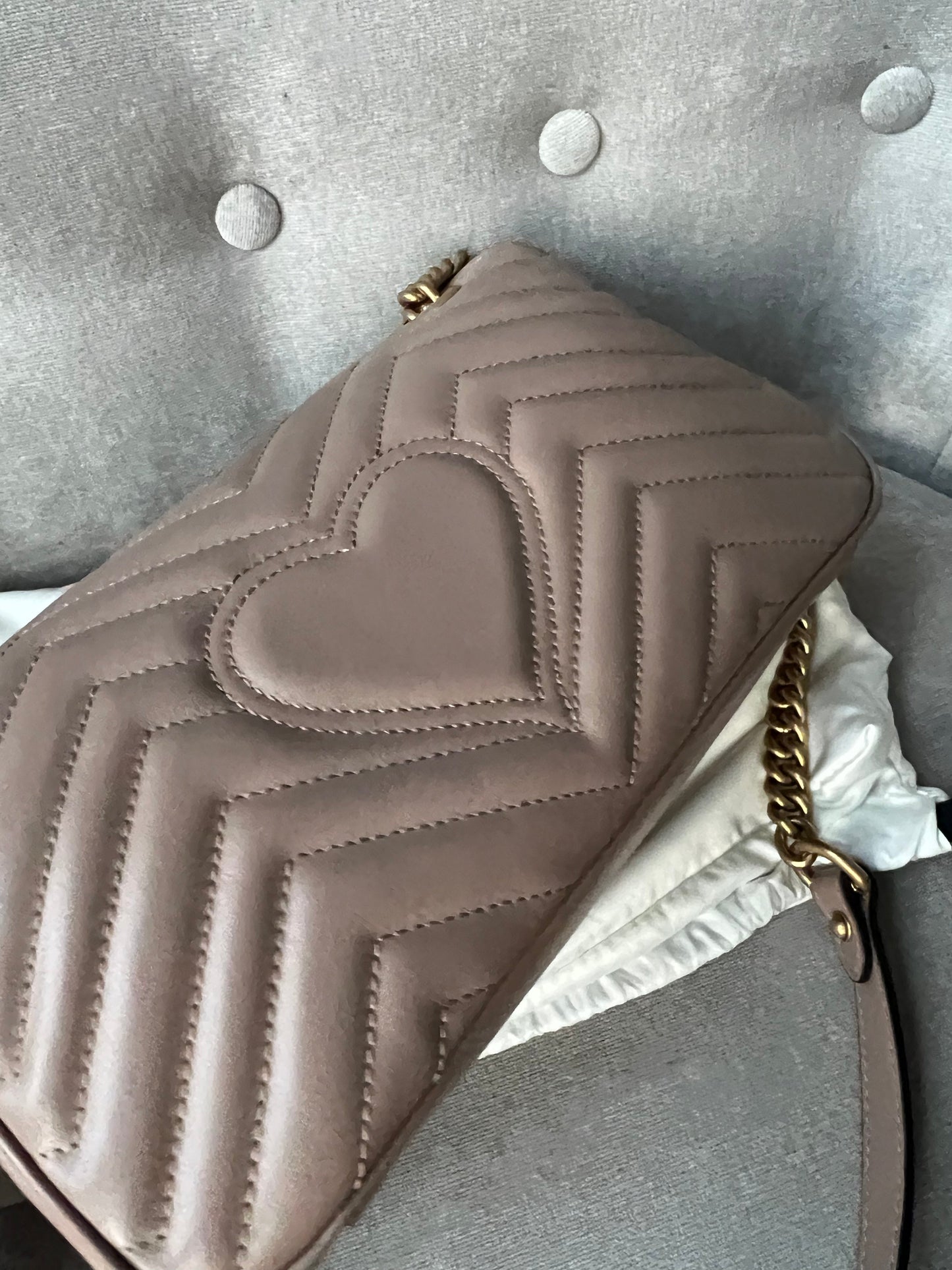 Gucci GG Dusty Pink Marmont Small Shoulder Bag (RRP £1800)