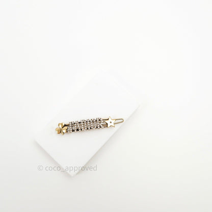 Christian Dior Hair Clip J'adior Clover Star Antique Gold