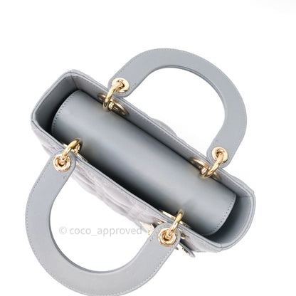 Christian Dior Lambskin My ABCDior Lady Dior Grey Gold Hardware