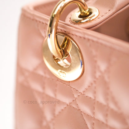 Christian Dior Lambskin My ABCDior Lady Dior Beige Gold Hardware