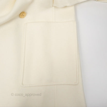Christian Dior Mid-Length Belted Coat Ivory Size 34