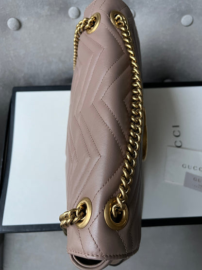 Gucci GG Dusty Pink Marmont Medium Shoulder Bag