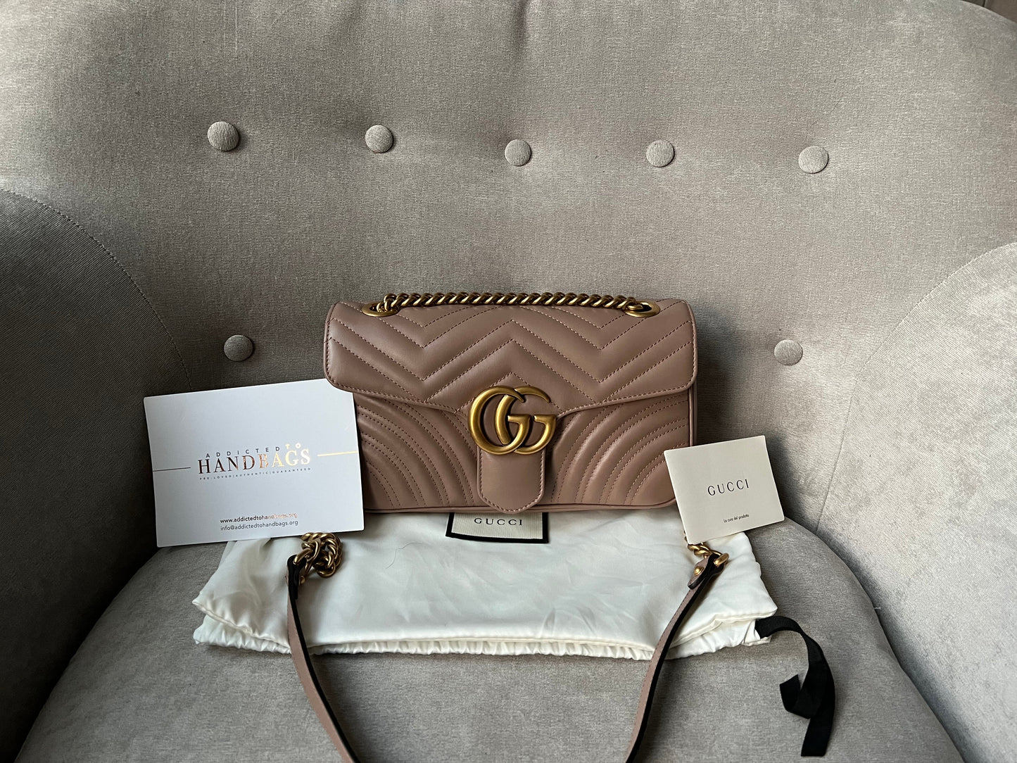 Gucci GG Dusty Pink Marmont Small Shoulder Bag (RRP £1800)